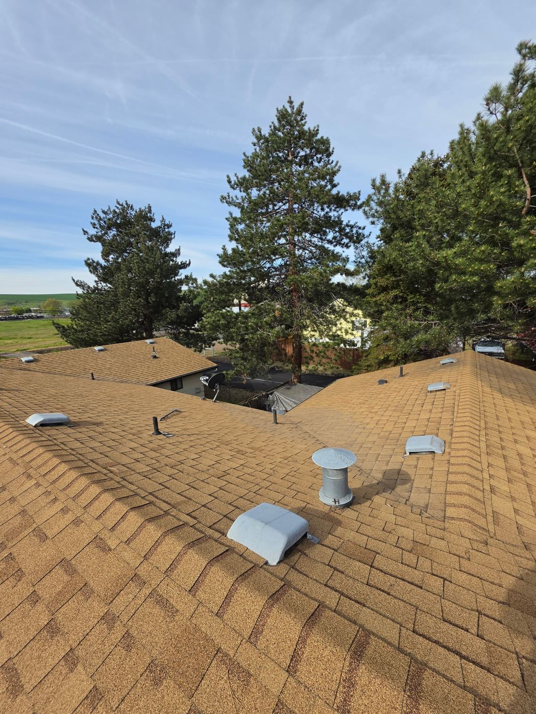 Clean roof and vents after debris removal